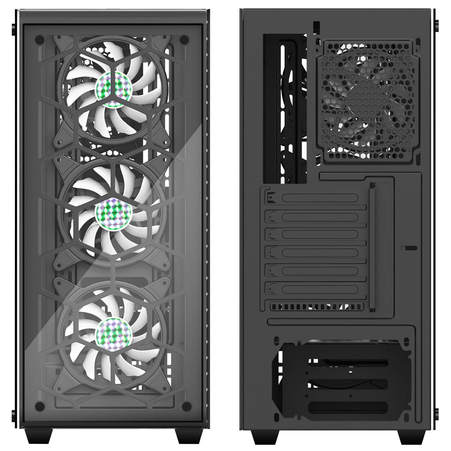 903MN6 MUSETEX Mid Tower Case ATX PC Case with 6pcs ARGB Fans, Computer Gaming Cases USB 3.0, Tempered Glass Side Door (903MN6)