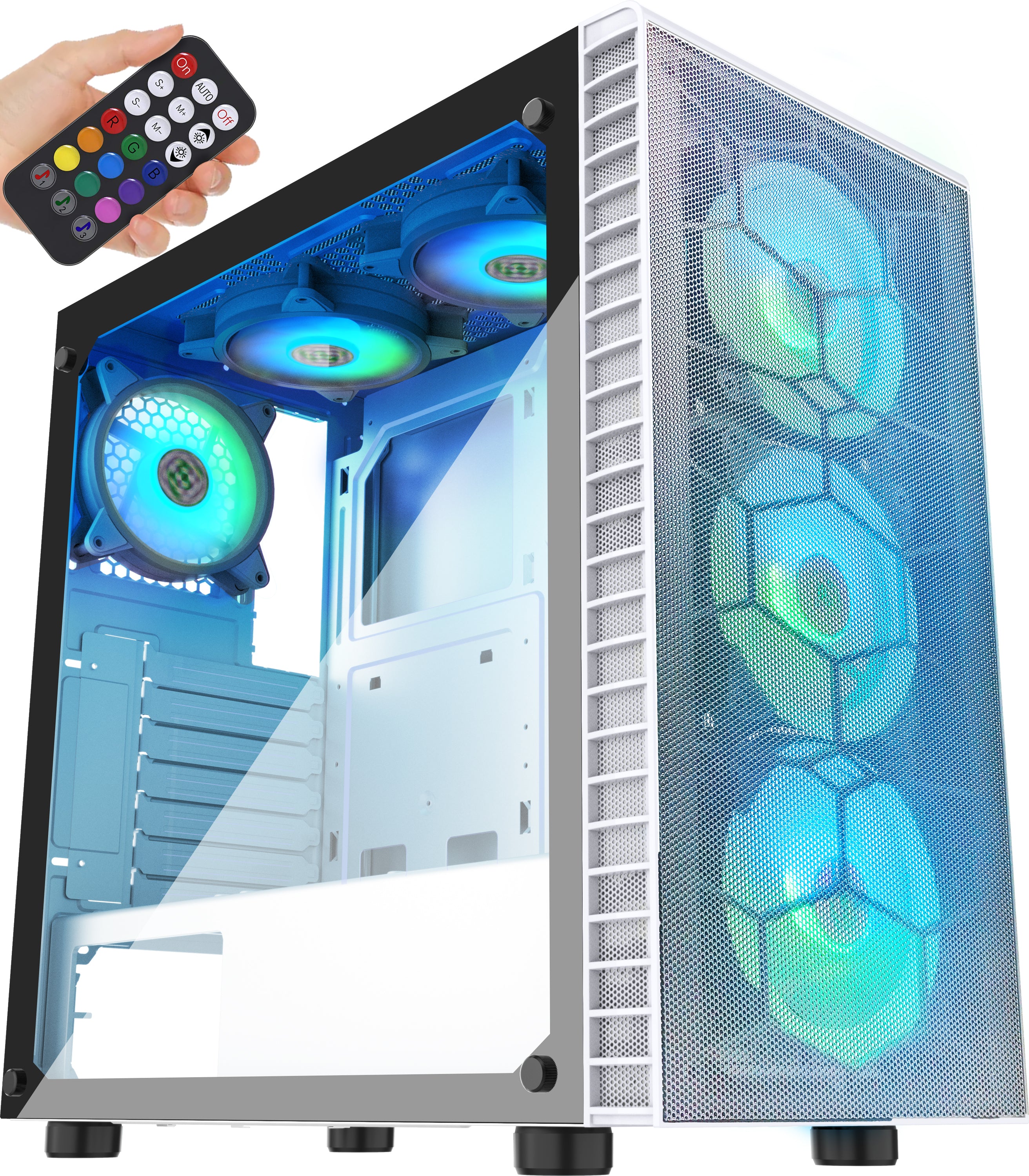 MUSETEX ATX PC Case Mid-Tower with 6pcs 120mm ARGB Fans, Computer Gaming Case hotsell wi