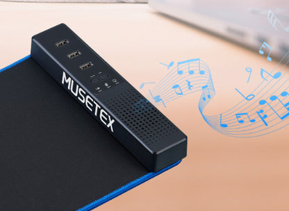 MUSETEX Computer peripheral devices, PC Computer USB Expander with Speaker, Microphone & Headphone Output