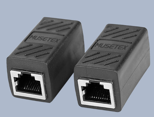 MUSETEX couplers，Data processing equipment，RJ45 Network Cable Female Pair Connector, 8P8C Shielded Dual Pass-Through Header, Crystal Header Network Pass-Through Header